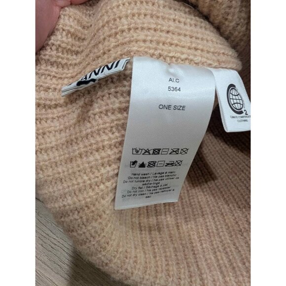 Like new Ganni wool beanie toque beige cream - Picture 3 of 6
